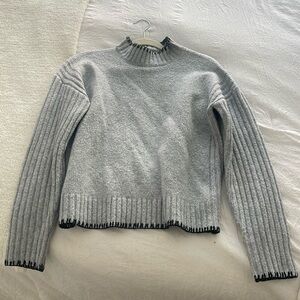 Gray turtleneck sweater